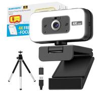 4K Webcam for PC & Laptop, Webcam for Mac -AI PDAF AutoFocus Streaming Camera for Computer,「Busy Now」Do Not Disturb Light, 5× Zoom, Adjustable Portrait Light for Meetings, Streaming & Content Creation