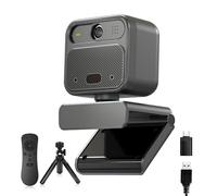 4K Webcam for PC, with 2 Microphone, 85° FOV Computer Cameras with Mirror & Flip Funtion, Remote, Precise Focus, Privacy Cover, Tripod, Webcam for PC, Great for for Computer/Zoom/Skype/Teams/Windows