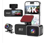 4K WiFi Dash Cam For Cars,Dual Lens Front and Rear Camera HD 1080P Car DVR, Built in WiF App Control GPS Track With 1.97 inch display, Night Vision,Built in Supercapacitor Max 256GB
