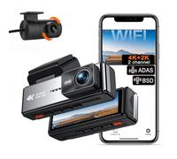 4K WiFi Dash Cam For Cars,Front And Rear Camera Car DVR, Built in WiFi App Control,GPS Tracker Blind Spot Detection,ADAS Technology With 3.59 inch display, Night Vision, Loop Recording G-Sensor Max 2