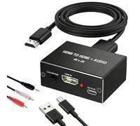 4K x 2K HDMI Audio Extractor Converter, HDMI to Optical SPDIF TOSLINK & 3.5mm Stereo Audio Splitter Adapter with 3 Audio Modes for HDTV, Soundbar Speaker, Amplifier, Home Theater, Gaming