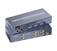 4K60Hz USB3.0 Dual Monitor HDMI KVM Switch 2 Minitors 2 Computers, 2 Port HDMI KVM Switch for Managing 2 PCs with 1 Set of Keyboard and Mouse, 4 USB 3.0 Ports Sharing