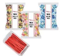 4kg Bulk Blue & Strawberry Pencil Assortment | Fizzy Chewy Cables & Fondant Sweets | Ultimate Party Mix