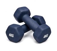 4kg Neoprene Dumbbells Pair, Non-Slip Soft Grip Hex Hand Weights with Anti-Roll Design, Cast Iron Exercise Weights for Strength Training, Fitness and Home Workouts for Women and Men