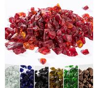 4kg Red Tempered Fire Glass Lava Rocks for Outdoor Gas Fire Pits - Red
