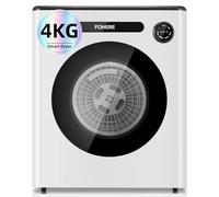 4KG Vented Tumble Dryer, 1200W Compact Freestanding Front Tumble Dryer, 6 Drying Modes, Smart Drying, Digital Control with Hygrometer Sensor, Customisable Timer, for Apartment, Home, Dorm, RVs, White