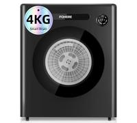 4KG Vented Tumble Dryer, 1200W Compact Freestanding Front Tumble Dryer, 6 Drying Modes, Smart Drying, Digital Control with Hygrometer Sensor, Customisable Timer, for Apartment, Home, Dorm, RVs, Black