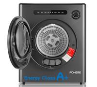 4KG Vented Tumble Dryer, 1200W Compact Smart Dryer, 6 Drying Modes, Double Temperature Control Protection, with Child Lock and Timer, with Child Lock, Crease Guard, for Apt, Home, Dorm, RVs, Black