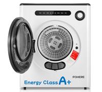 4KG Vented Tumble Dryer, 1200W Compact Smart Dryer, 6 Drying Modes, Double Temperature Control Protection, with Child Lock and Timer, with Child Lock, Crease Guard, for Apt, Home, Dorm, RVs, White