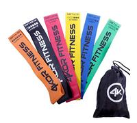 4KOR Fitness Resistance Loop Band Set by , Perfect for Crossfit, Yoga, Physical Therapy, and Booty Building (6 Piece Miniband Set (2 x 12))
