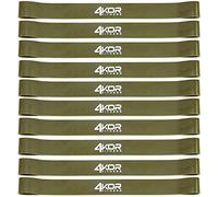 4KOR Fitness Resistance Loop Band Set, Perfect for Crossfit, Yoga, Physical Therapy, and Booty Building (Set of 10 Extra Thick 1.0” Wide/Tan)