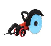 4KW Electric Concrete Saw W/350mm Blade+Roller, Handheld Cutting Circular Grooving Machine Wall Slotting 3000RPM Sturdy Construction