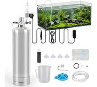4L Aquarium CO2 Generator Cylinder Kit, Stainless Steel CO2 Generator Carbon Dioxide Reactor Kit, with Electromagnetic Valve, Visual Bubble Counter, Diffuser, for Aquarium Plants, Aquatic Plants