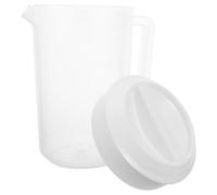 4l Beverage Pitcher with Lid and Scale Markings | Body, Wide Mouth and Handle, Pink or White Finish for Lemonade, Iced Tea Random Style