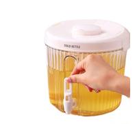 4L Drink Dispenser for Fridge, Fridge Jug Beverage Dispenser with Faucet, Milk Lemonade Dispenser Drinks Chiller Cold Kettle Refrigerator with Lids for Fridge, Parties and Dairly Use