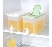 4L Drinks Dispenser - 2 PCS Large Fridge Drink Dispenser with Tap, Fruit Infusing Water Dispenser Container Refrigerator Cold Kettle, Fridge Jug Drinks Chiller for Party Drink, Juice, Iced Tea, Lemona