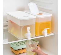 4L Large Drinks Dispenser Fruit Infusing Water Dispenser Container with Tap,Drink Dispenser,Refrigerator Cold Kettle,Fridge Jug Drinks Chiller Large Dispenser for Serving Cocktails,Juices,Water(1pcs)