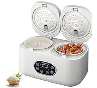 4L Low Sugar Rice Cooker with Dual Chambers - Independent Temperature Control, 6 Cooking Modes, 24H Timer & Keep Warm, Non-stick Liner Easy To Clean