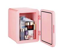 4L Mini Fridge For Skincare Products Portable Makeup Refrigerator Dual-Use Electric Cool Box Beverage Cooler & Food Heater Warmer For Travel Car Office Use AC+DC Power Compatibility ( Color : Pink )