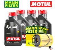 4L Motul Specific 10W50 Engine Oil + MANN Oil Filter Abarth 500 595 695 1.4 Tjet