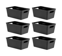 4L Plastic Studio Organiser Trays with Handles - Set of 6 simpa Black One Size