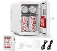 4L Portable Mini Fridge with UK Plug, Quiet Compact Small Refrigerator, AC/DC Cooler & Warmer for Skincare, Drinks & Food for Bedroom, Office, Car