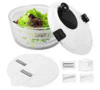 4L Salad Spinner Large, Salad Washer and Spinner with 3 Blade Slicer, Lettuce Spinners with Vegetable Washing Basket and Serving Bowl for Food Preparation and Washing
