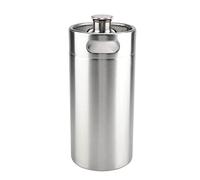 4L Stainless Steel Beer Barrel, Mini Beer Barrel Beer Keg with Spiral Cover Lid Practical Home Hotel Supplies