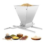 4L Stainless Steel Grain Mill Grinder 2 Roller Malt Mill Manual Grain Crusher Adjustable Roller Distance(0-2.5mm) Hand Mill Grinding Machine Barley Grinder for Barley, Wheat and Other Grains