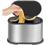 4L Stainless Steel Mini Compost Bin - Small Kitchen Trash Can for Countertop Eco-Friendly Waste Disposal Stylish Silver Design Perfect for Home & Garden Use