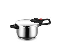 GEEPAS 4L Stainless Steel Pressure Cooker | Induction Hob Compatible Cooker | Quick Pressure Release Dual Handles for Fast Cooking at Home or in Catering Kitchens Energy Efficient Safety Lock Silver