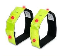 4LED Reflective Armband for Night Running, High-Visibility Safety Wristband with Steady & Flashing Modes, Adjustable Elastic Strap for Cycling, Jogging, Walking, Outdoor Work, Ankle or Arm Wear