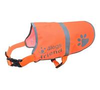 4LegsFriend Orange Dog Safety Reflective lightweight vest 6 Sizes - Snap Lock Side Release Buckles and adjustable straps, High Visibility for Outdoor Activity Day and Night - M