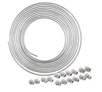 4LIFETIMELINES 25 ft 3/16 316L Marine Grade Stainless Steel Brake Line Replacement Tubing Coil and Fitting Kit, 16 Fittings Included, Inverted Flare, SAE Thread, 0.028 inch wall thickness