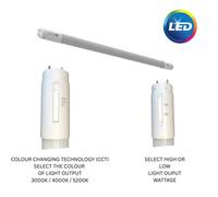 4lite 4Ft Led T8 18W Cct Warm, Cool & Daylight Switchable Led Tube (36W Equivalent) 1300Lm Replacement Fluorescent Light Tube