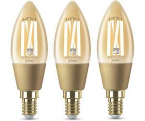 4LITE 4L1/8050 X3 Wiz Connected Smart LED Bulb - E14, Amber, Pack of 3