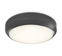 4lite Circular Ceiling Light (Graphite) 1300lm Surface Mounted Ceiling or Wall Bulkhead Lighting Fixture with IP65 Rating - 4L1/3104-4 Yr Guarantee