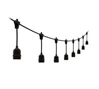 4lite Festoon Outdoor String Lighting (Black) 20m Globe String Lights with 20x Bulb Holders with IP44 Rating - Bulb NOT Included - 4L2/8003-4yr Guarantee