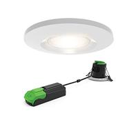 4lite Fire-Rated Indoor Downlight (Matt White) IP65 Rated Dimmable Spotlight Supplied with a 2700k - 6500k 670lm Smart GU10 Bulb - 4L1/2005-4yr Guarantee