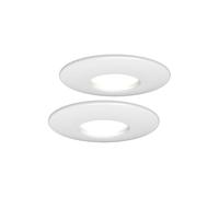 4lite Fire-Rated Indoor Downlight (Matt White) Pack of 2 IP65 Rated Dimmable Spotlight Supplied with a 2200k - 6500k 345lm Smart GU10 Bulb - 4L1/2210x2-4yr Guarantee