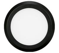 4lite Hampton Round Display Cabinet Lights (Black) Pack of 1 Cool White 110lm Under Shelf Light Includes Plug - 4L1/1301/4