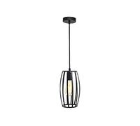 4lite Indoor Basket Pendant Ceiling Light (Matt Black) Pear Shaped Decorative Cage Light with 640lm E27 ST65 LED Smart Amber Coated Filament Bulb- 4L1/7014-4Yr Guarantee
