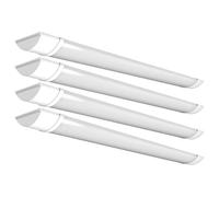 4lite Indoor Batten (White) Pack of 4 3400lm 4ft Cool White IP20 Rated Twin LED Integrated 30W Strip Light - 4L3/2011x4-4Yr Guarantee