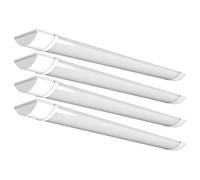 4lite Indoor Batten (White) Pack of 4 4900lm 5ft Cool White IP20 Rated Twin LED Integrated 40W Strip Light - 4L3/2012x4-4Yr Guarantee