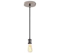 4lite Indoor Vintage Ceiling Light (Blackened Silver) Single Decorated Pendant Light with 1.5m Adjustable Cable - 4L1/7003/WL - 4Yr Guarantee