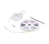 4lite LiteGlo COB Strip Light Kit (Cool White) 4000k COB Cool White IP54 Rating 4.8W 5 Meter Strip Light with Remote Control and Plug - 4L1/6030