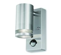 4lite Marinus GU10 Single Direction Outdoor Wall Light with PIR - Stainless Steel (Pack of 2)