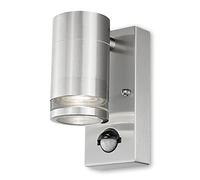 4lite Marinus GU10 Single Direction Outdoor Wall Light with PIR - Stainless Steel (Single)