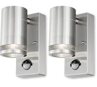 4lite Marinus Outdoor Down Wall Light (Stainless Steel) Rust Free IP44 Rated Motion Sensor Exterior Wall Lamp - 4L2/3002-4Yr Guarantee (Pack of 2)