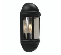 4lite Outdoor Half Wall Lantern (Black) IP65 Rated Motion Sensor Exterior Wall Lamp - 4L2/3411-4Yr Guarantee